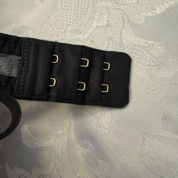 Adore Me XL Underwire Padded Push Up Teddy Garter Bra Corset Neglige Black Pink - Picture 5 of 7